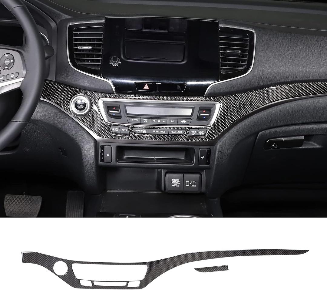 Center Console Panel Strip Trim for Honda Pilot 2016-2022, Carbon Fiber Automotive Center Consoles Cover Decals Protector Interior Accessories
