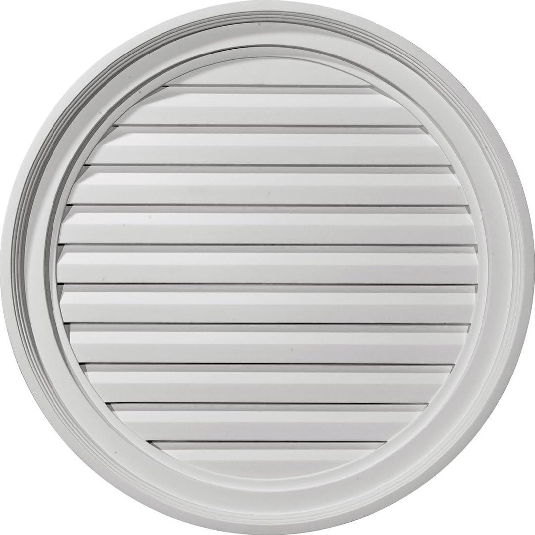 Ekena Millwork 24"W x 24"H x 1 1/8"P, Round Gable Vent Louver, Functional Ekena Millwork 24"W x 24"H x 1 1/8"P, Round Gable Vent Louver, Functional