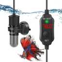 Super Mini Aquarium Heater 10W Betta Heater for 1-2 Gallon Tanks, Small Fish Tank Heater Turtle Heater with Dry-Run/Overheat Protection, Memory Function
