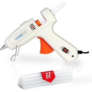60W Professional Hot Glue Gun Kit - Full Size, Fast Heating, Heavy Duty Silicone Glue Gun with Sticks for Crafts, DIY, Home Repairs White