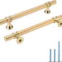 Rergy Cabinet Handles Drawer Pulls and Knobs, 10Pack Gold 5inch Hole Center, Kitchen Hardware for Dresser Handle Zinc Alloy Furniture Pull