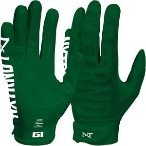Nxtrnd G1 Pro Men's Football Gloves, Adult Sticky Receiver Gloves (Medium, Dark Green/Pro)