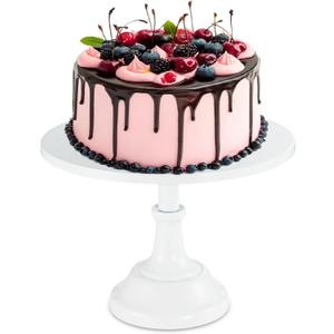 10 inch White Cake Stand: Metal Cake Holder Stand - white cupcake stand For Wedding Reception Birthday (White)
