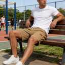 BUXKR Men's Lightweight Athletic Shorts Loose Fit Workout Shorts with Pockets for Gym Training and Sports, Quick-Dry Summer (Brown, XL)