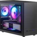 Micro ATX Case with Fans, 2PCS 90mm RGB Fans Pre-Installed,14.6L 0.8mm Thickness SPCC MATX PC Case Mini ITX PC Case with Type C USB3.0, Supports 135mm CPU Cooler, 310mm GPU and Standard ATX PSU Black