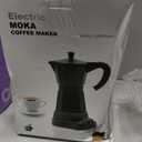 Coffee Pot 6 Cup Electric Espresso Coffee Maker Italian Moka Maker 300ml Portable Aluminum Espresso Machine Cafetera Moka Pot with Detachable Base, Gift for Home Travel(Black)