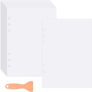 80 Sheets Blank Release Paper Binder Refills for Sticker Book Collecting Album,Double-Sided Reusable Sticker Paper Binder Insert Sheet for A5 6 Ring Organizer with Spatula