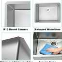 Kitchen Sink 24x18 Inch Undermount, 16 Gauge Stainless Steel Single Bowl Workstation Sink with Brushed Finish, Small Undermount Kitchen Sink for Home Laundry Bar