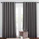 NICETOWN Blackout Living Room Curtains Extra Wide, Triple Weave Grommet Top Thermal Insulated Window Treatment Light Blocking Panels for Patio/Porch (Grey, W80 x L84, Set of 2)