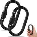 Auto Locking Carabiner Heavy Duty Carabiner, Carabiner Clips(25KN=5600 lbs), Large Carabiner Clip for Keychains,Hammock,Camping, Gym, Hiking, Outdoor,Dog Leash