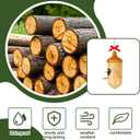 Hummingbird House, Wooden Hummingbird Houses for Outside - Handcrafted Natural Wood Birdhouse with Complete Hanging Kit (Bow & String) - Premium Gardening Gifts Decoration (Style-3, 4 Pack)