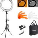 NEEWER 18 Inch Ring Light with Tripod Stand, 55W Large LED Ringlight, Cold Shoe Phone Holder Compatible with iPhone Camera for Video Recording Photography Streaming Selfie Makeup Studio Photo, RL-18