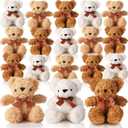 HyDren 18 Pack 8 Inch Bear Stuffed Animal Plush Bears Toys Bulk Soft Bear Doll for Wedding Birthday Decorations Baby Shower Party Favors