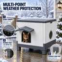 Tailtastic Heated Outdoor Cat House for Winter, Foldable Plastic Shelter