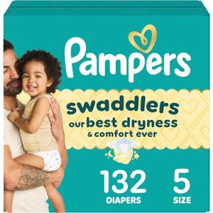 Pampers Baby Diapers - Swaddlers - Size 5, 132 Count, Ultra Absorbent Disposable Infant Diaper