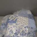 Laura Ashley - King Quilt Set, Reversible Cotton Bedding with Matching Shams, Farmhouse Inspired Home Decor (Paisley Printed Patchwork Blue, King)