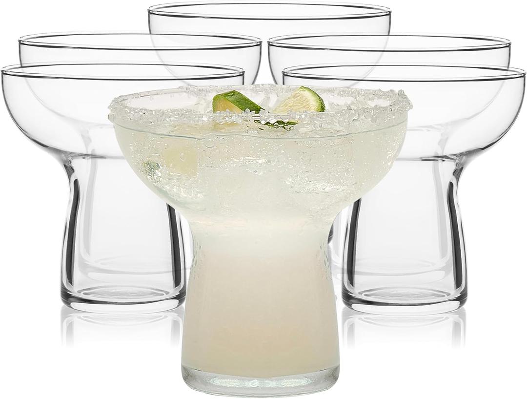 Libbey Stemless Margarita Glasses Set of 6, 10.25 ounces Classic Lightweight Margarita Cups, Fancy Glassware Set for Celebrations