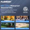 Flemoon Outdoor Electrical Box Waterproof, IP54 Waterproof Extension Cord Cover, Protect Outlet, Plug, Socket, Timer, Power Strip, Holiday Light, Large Weatherproof Connection Box, Brown