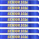 4 x 7 Pcs Senior Sashes 2026 Set, Blue Senior Satin Sash with Gold Letters for Class of 2026 Graduation Party Decorations Supplies Favors, Senior Sashes Class of 2026, Graduation Sash 2026
