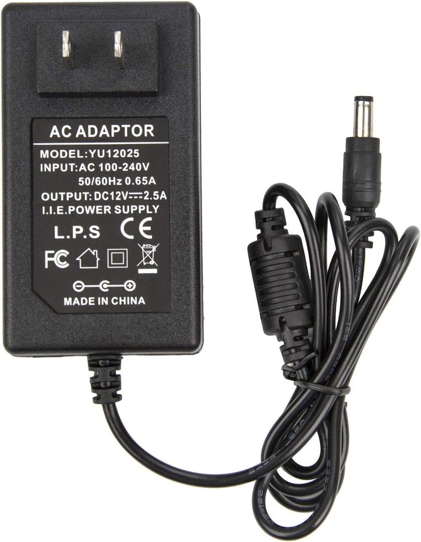 12V 2.5A Power Adapter - COOLM AC 100-240V to DC 12V 2500mA Power Supply Transformer Charger 12V/2.5A forAnalog DVR NVR HVR CCTV Security Camera/RGB LED Strip Lights