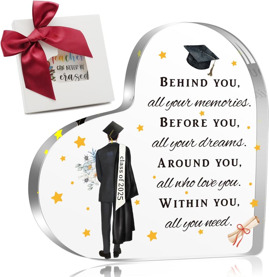 2026 Graduation Gifts for Him, Inspirational Gifts for Son - Behind You Before You Around You Within You, Class Of 2026 Graduation Acrylic Desk Sign for College University Middle High School (J-4)