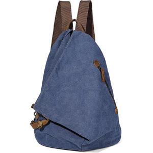 KL928 Canvas Vintage Backpack  Large Casual Daypack Outdoor Travel Rucksack Hiking Backpacks for Men Women (6882-canvas-blue)