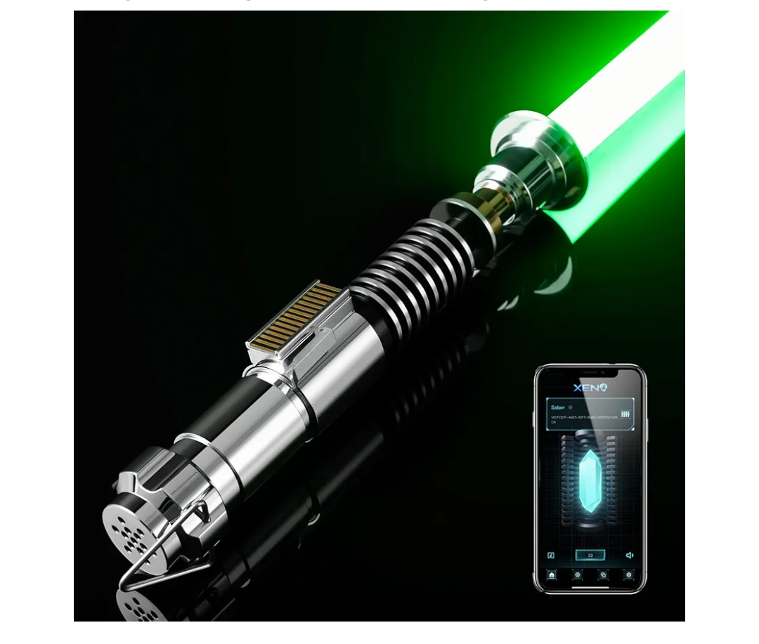 CUSTOM SABER Smooth Swing Xenopixel Light Saber, 34 Sound Fonts, Motion Control Infinite Color Changing Light Saber, Aluminium Alloy Hilt Rechargeable Light Saber,