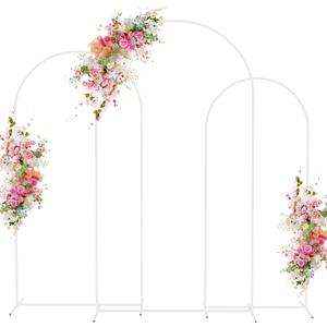 Wokceer Wedding Arch Backdrop Stand 7.2FT, 6.6FT, 6FT Set of 3 White Metal Wedding Arch Stand for Wedding Ceremony Baby Shower Birthday Party Garden Floral Balloon Arch Decoration