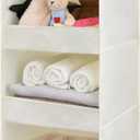 GRANNY SAYS 3-Shelf Hanging Organizer, Foldable Hanging Closet Storage, Hanging Shelves for Wardrobes & RV Closet, Beige, 29 " H X 12" W X 12" D, 1-Pack