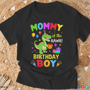 Mommy Of The Birthday Boy T-Rex Dinosaur Boy Party T-Shirt (Small, Black)