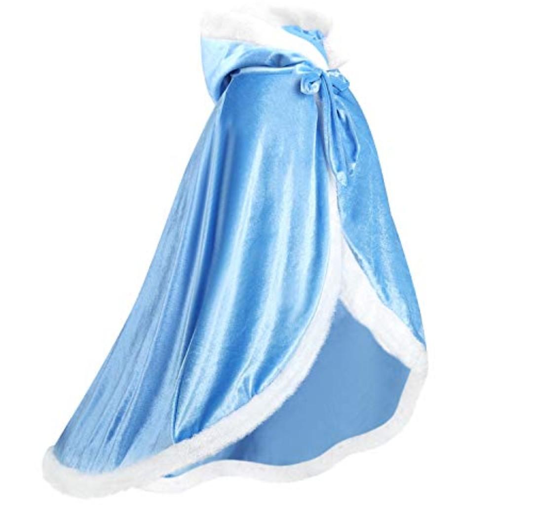 visofayo Girls Dress Up Hodded Cape Toddler Costume for Princess Cloaks, 7-9Y