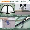 Pop Up Tent for Camping, Instant Cabin Hub Tent 4 Person, Waterproof Hub Shelter with Rainfly & Removable Floor, Easy Setup Windproof Large Family Shelter for Outdoor & Overlanding