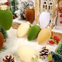 15 Pcs Christmas Velvet Balls Bulk C9 Flocked Christmas Tree Ball Ornaments Plastic Shatterproof Xmas Decorative Hanging Home Ornaments for Xmas Tree Party Holiday Decor (3.15'',Morandi)