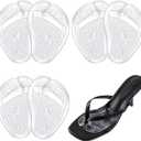 6Pcs Gel Metatarsal Pads for Thong Sandals Toe Protectors, Soft Reusable Forefoot Cushion Inserts for Flip Flop, Self-Adhesive Non Slip Shoe Cushion Inserts for Metatarsal Support Pain Relief