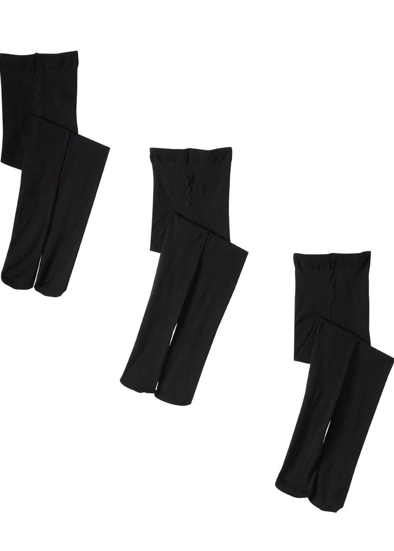 Jefferies Socks Big Girls' Smooth Tights, Black, 6-8 Years (Pack of 3)