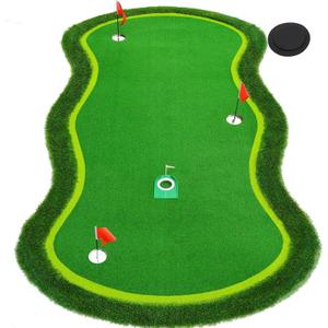 Golf Putting Green,5 x 10ft Golf Practice Putting Mat | Professional Large Golf Training Green for Indoor Outdoor Garage Backyard