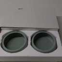 Ceramic Dog Bowls Set of 2, 6.3" Round x 2.4"-Tall Pet Bowls, Cute Food and Water Puppy Bowl, Cat Dish Protect Cervical Spine, for Small Medium Dogs and Cats, Green