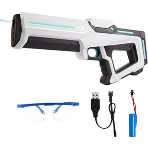 Electric Water Gun with Auto-Suction, 32FT Long-Range Spray & Expandable Bottle Capacity (White)