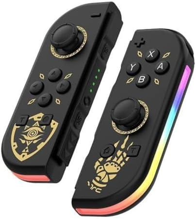 Waillynice Wireless RGB Controller for Switch/OLED, Vibration Motion Sensor, Bluetooth, Type-C, 12 Color Options (Tears of the Kingdom)