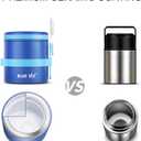 BLUE ELE Vacuum Insulated Thermos Food Jar for Hot Food, 13.5oz, Leak-Proof, Ceramic-Coated Stainless Steel Lunch Container with Folding Spoon, Easy Grip Lid, Deep Blue