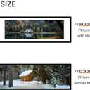 upsimples 12x36 Picture Frame, Display Pictures 10x30 with Mat or 12 x 36 Without, Wall Hanging Long Frames, Black, 1 Pack