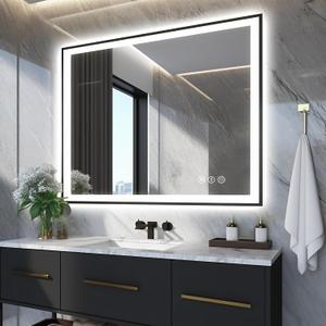 EchosLife LED Wall-Mounted Vanity Mirror, Model KM006-S3R10191UL 40x36 inches