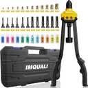 Rivet Nut Tool Rivet Nut Kit, 16" Rivnut Tool Kit with 13 Metric & SAE Mandrels Rivet Nut Assortment Kit with 130 Rivet Nuts, Hand Riveters Nutsert Tool Kit with Durable Blow Molded Case (Black)