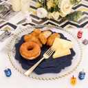 COLOSUS Navy Blue Disposable Plastic Party Plates Set Include 60pcs (30 guest) Dinner plate and Dessert Plate Heavy weight Party Dinnerware Plates