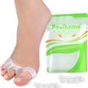 Povihome Toe Separators Spacers for Women - 8 Pack Silicone Toe Spacers for Toe Overlapping Hammertoe - Bunion Corrector Toe Stretcher for Yoga Practice - Medium (Clear)