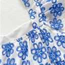 MakeMeChic Women's Floral Ruffle Sleeve Babydoll Shirts Sweetheart Neck Blouse Summer Tops (XL)