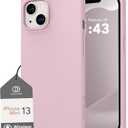 Cocomii Rectangle Case for iPhone 13 mini, Wireless Charging Compatible, Matte Blush Silicone