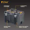 DEWALT TSTAK Tool Box, Extra Large Design, Removable Tray for Easy Access to Tools, Water and Debris Resistant (DWST17806)