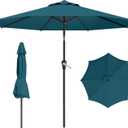 10 FT Patio Umbrella for Outdoor, Outdoor Table Umbrella with Push Button Tilt and Crank, Outdoor Patio Umbrellas with 8 Sturdy Ribs, Patio Umbrellas for Market, Garden, Pool (Lake Blue)
