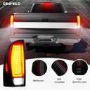 LED Tail Light Assembly + 3rd Third Brake Cargo Lamp Fit for Toyota Tacoma 2005-2015, Rear Taillight and High Mount Stop Light Chrome Housing Smoked Lens, 3 Pcs
